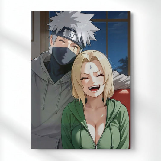 Kakashi x Tsunade Moment Metal Poster | Aesthetic Pop Art Wall Decor & Painting