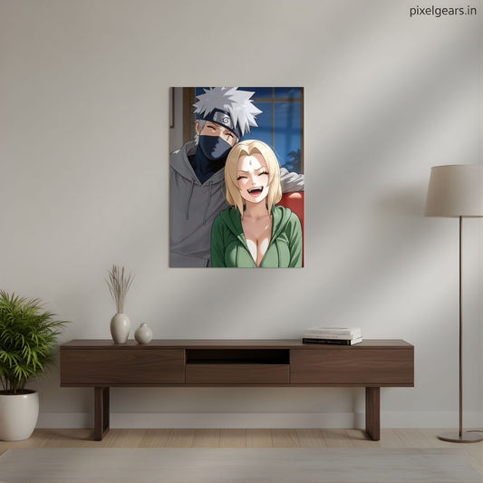 Kakashi x Tsunade Moment Metal Poster | Aesthetic Pop Art Wall Decor & Painting