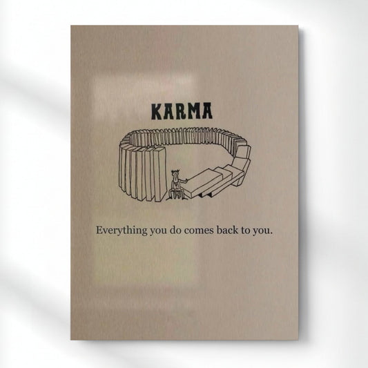 Karma – The Return of Your Actions Quote Metal Poster | Aesthetic Pop Art Wall Decor & Painting