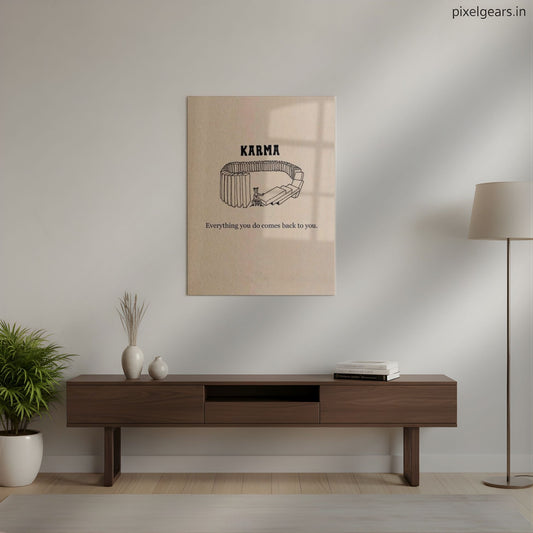 Karma – The Return of Your Actions Quote Metal Poster | Aesthetic Pop Art Wall Decor & Painting