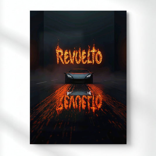 Lamborghini's Burning Heart Metal Poster | Aesthetic Pop Art Wall Decor & Painting