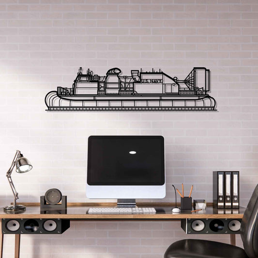 Landing Craft Air Cushion Silhouette Metal Gun Silhouette Wall Art