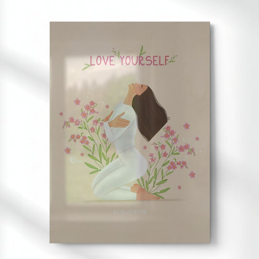 Love Yourself Metal Poster | Aesthetic Pop Art Wall Decor & Painting
