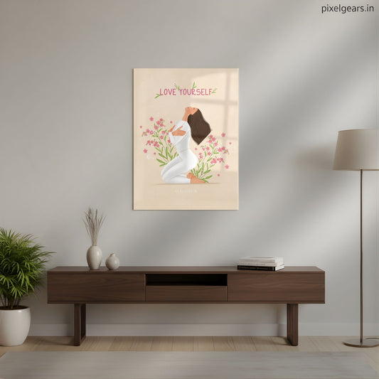 Love Yourself Metal Poster | Aesthetic Pop Art Wall Decor & Painting