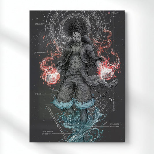 Luffy Gear Four Fire Metal Poster | Aesthetic Pop Art Wall Decor & Painting