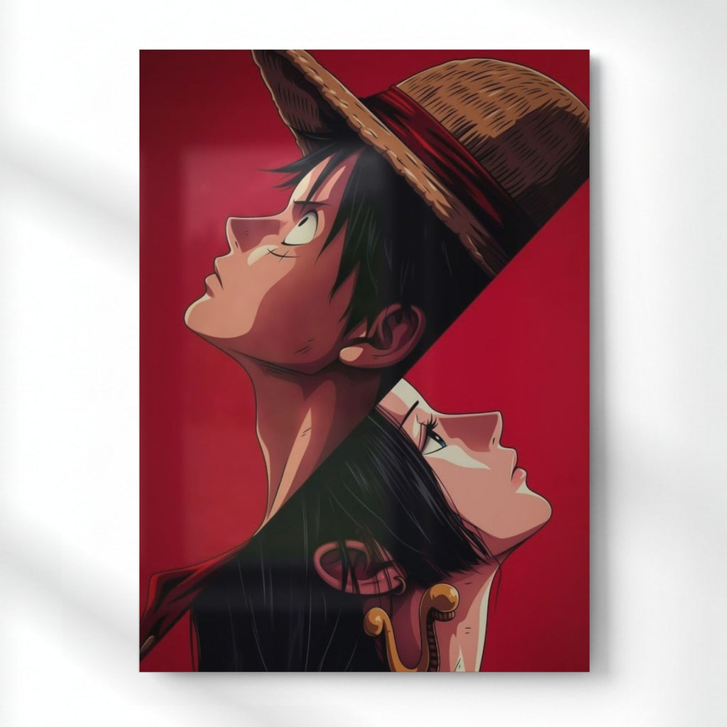 その他 MUSEE FRAME ART COLLECTION LUFFY HANCOCK Luffy x Hancock Duo Metal Poster | Aesthetic Pop Art Wall Decor