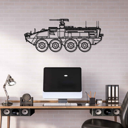 M1126 Stryker Silhouette  Metal Gun Silhouette Wall Art