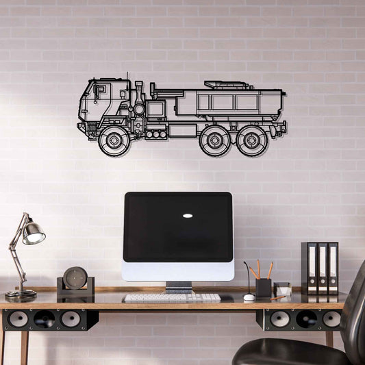 M142 HIMARS Silhouette Metal Gun Silhouette Wall Art