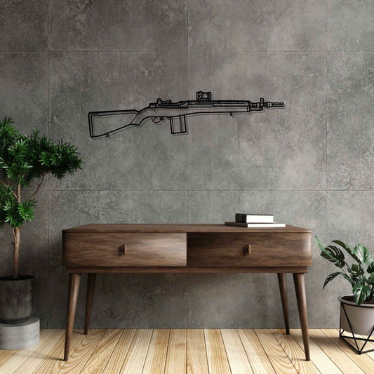 M1A Silhouette Metal Gun Silhouette Wall Art