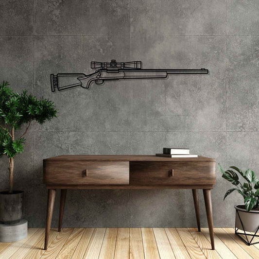 M24 SWS Silhouette  Metal Gun Silhouette Wall Art