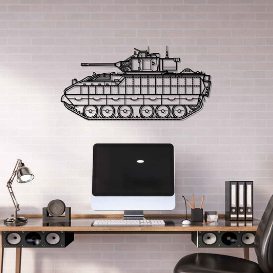 M3A3 Bradley Silhouette Metal Gun Silhouette Wall Art