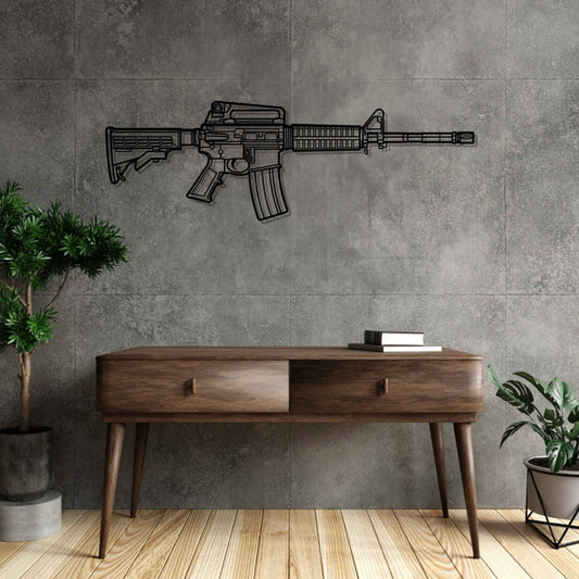 M4A1 Silhouette Metal Gun Silhouette Wall Art