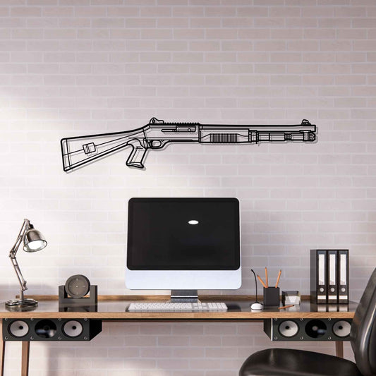 M4 Silhouette Metal Gun Silhouette Wall Art
