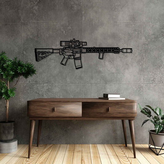 M5FL 2023 Silhouette  Metal Gun Silhouette Wall Art