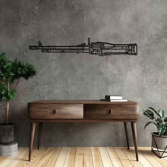 M60D Helicopter Mounted Gun Silhouette Metal Gun Silhouette Wall Art