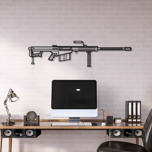 M82A1 Silhouette  Metal Gun Silhouette Wall Art