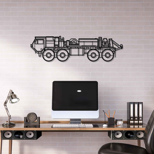 M984A1 HEMTT Silhouette Metal Gun Silhouette Wall Art