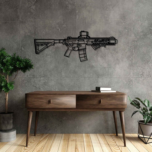 MCX-300B Virtus Police Silhouette   Metal Gun Silhouette Wall Art