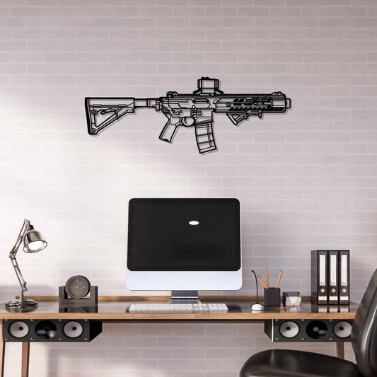 MCX-300B Virtus Police Silhouette   Metal Gun Silhouette Wall Art