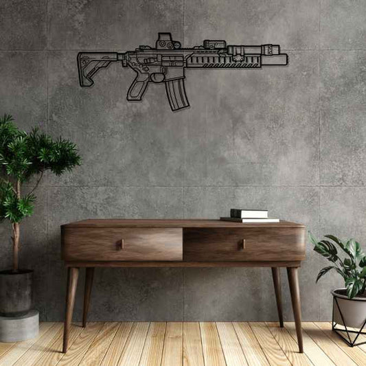 MCX LVAW Silhouette   Metal Gun Silhouette Wall Art
