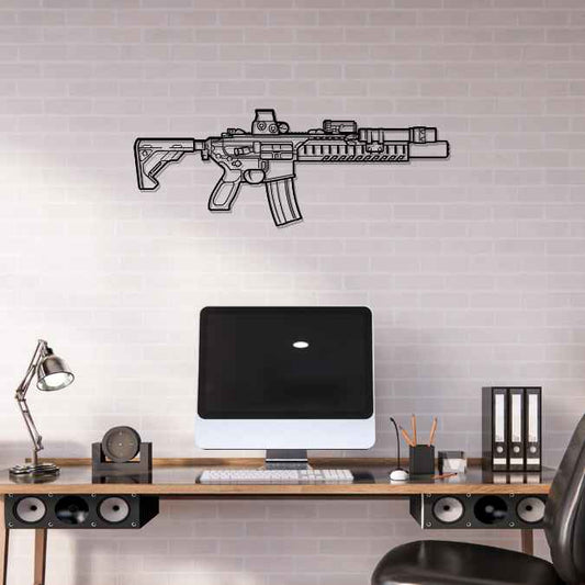 MCX LVAW Silhouette   Metal Gun Silhouette Wall Art
