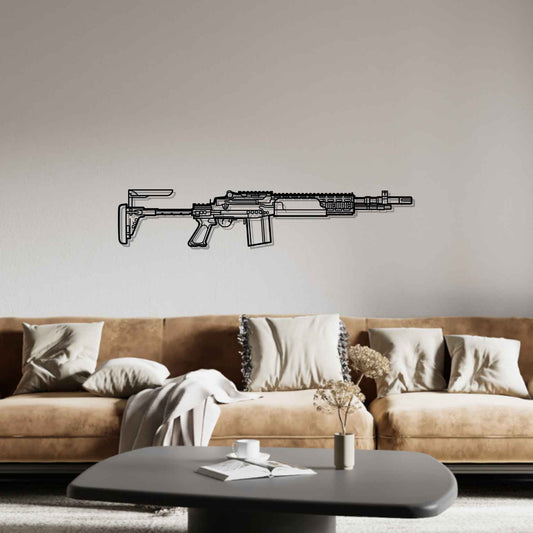 MK 14 EBR Silhouette  Metal Gun Silhouette Wall Art