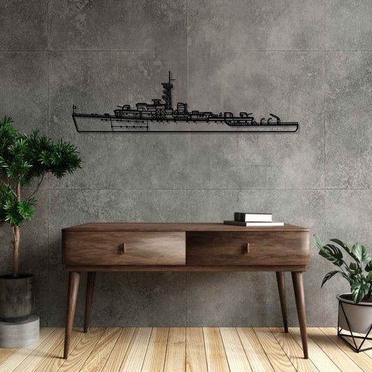 Matti Kurki frigate 1962 Silhouette  Metal Gun Silhouette Wall Art