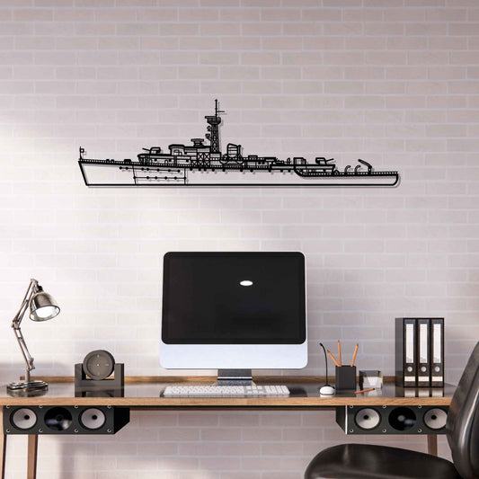 Matti Kurki frigate 1962 Silhouette  Metal Gun Silhouette Wall Art