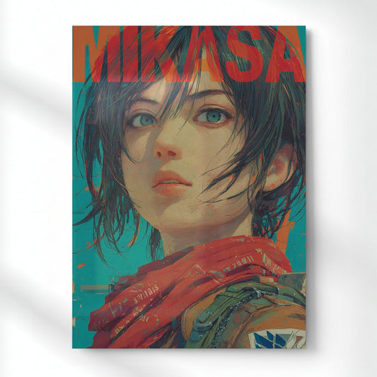 Mikasa Brave Heart Metal Poster | Aesthetic Pop Art Wall Decor & Painting