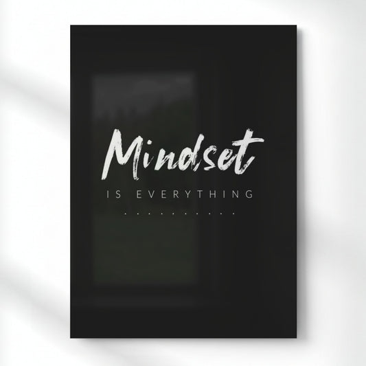 Mindset Is Everything – Focus Mode Quote Metal Poster | Aesthetic Pop Art Wall Decor & Painting