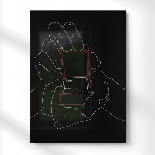 Minimalist Delete Proposal Metal Poster | Aesthetic Pop Art Wall Decor & Painting