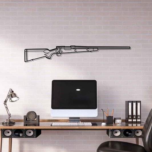 Model 70 Super Grade Silhouette Metal Gun Silhouette Wall Art