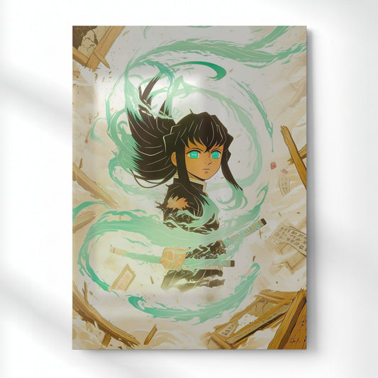 Muichiro: Haze of Battle Metal Poster | Aesthetic Pop Art Wall Decor & Painting