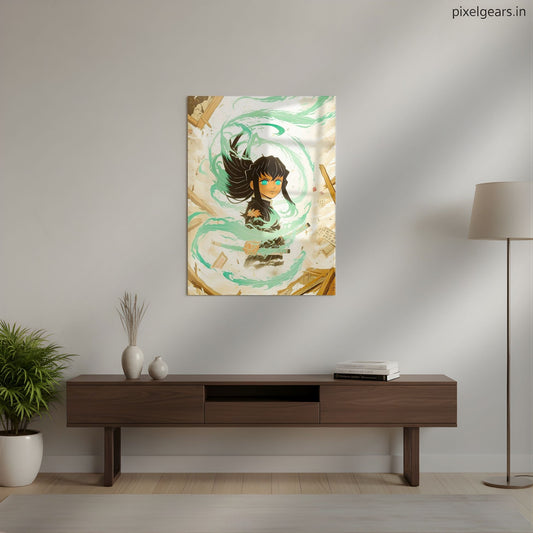 Muichiro: Haze of Battle Metal Poster | Aesthetic Pop Art Wall Decor & Painting