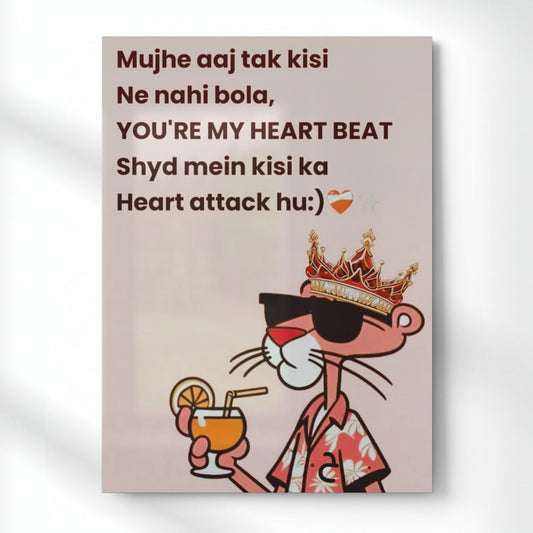 Mujhe Aaj Tak Kisi Ne Nahi Bola – Panther Swag Edition Quote Metal Poster | Aesthetic Pop Art Wall Decor & Painting