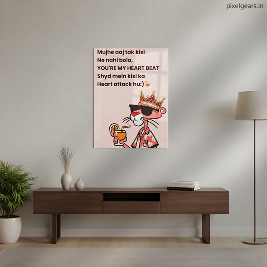 Mujhe Aaj Tak Kisi Ne Nahi Bola – Panther Swag Edition Quote Metal Poster | Aesthetic Pop Art Wall Decor & Painting