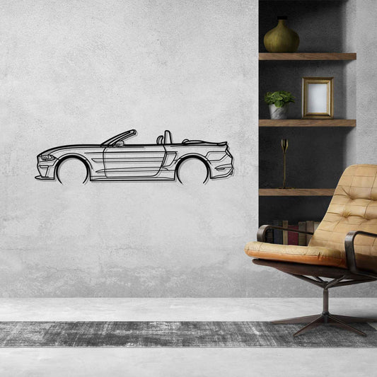 Mustang S550 Convertible 2019 Metal Wall Art Car Silhouette | Personalized Car Gift For Men - PixelGears