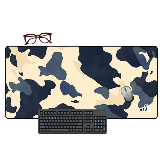 Navy Cow Print Pattern - XXL and XXXXL Mouse Pad - PixelGears