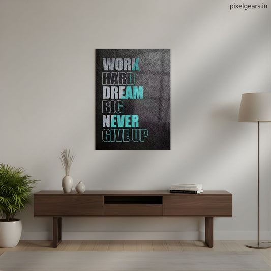 Never Give Up Metal Poster | Aesthetic Pop Art Wall Decor & Painting