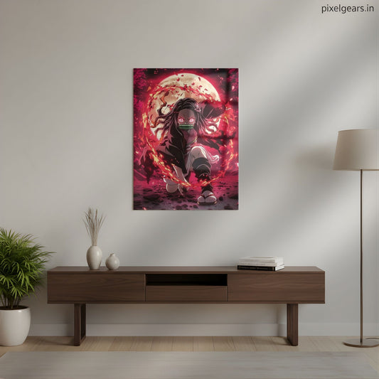 Nezuko: Demon's Fury Metal Poster | Aesthetic Pop Art Wall Decor & Painting