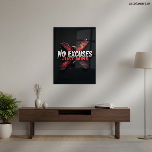 No Excuses Just Wins Metal Poster | Aesthetic Pop Art Wall Decor & Painting
