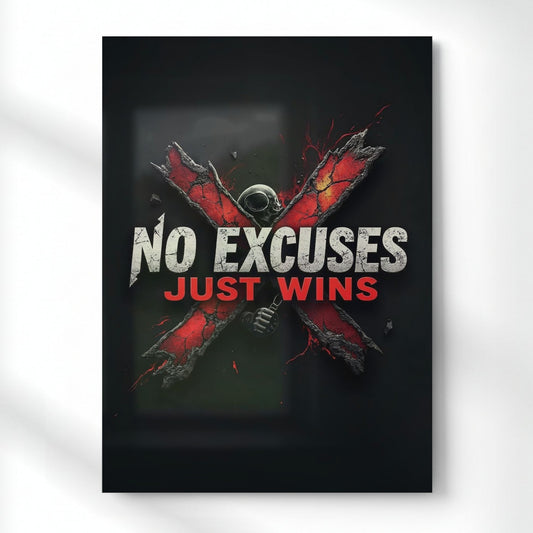 No Excuses Just Wins Metal Poster | Aesthetic Pop Art Wall Decor & Painting