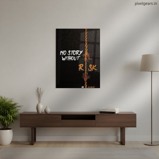 No Story Without Risk Metal Poster | Aesthetic Pop Art Wall Decor & Painting