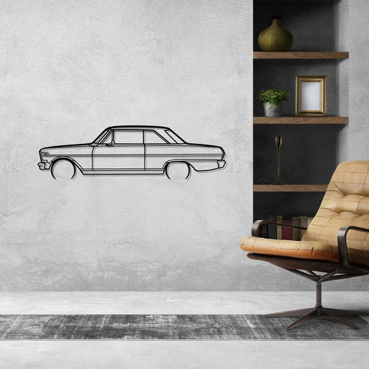 Chevrolet Chevy II Nova 1964 Metal Wall Art Car Silhouette | Personalized Car Gift For Men - PixelGears