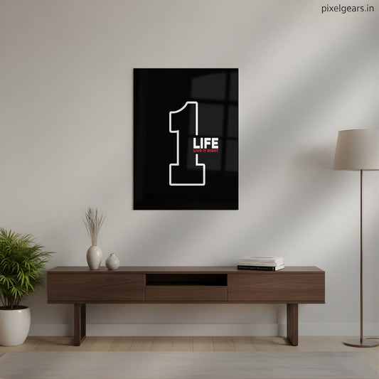 One Life Minimalist Metal Poster | Aesthetic Pop Art Wall Decor & Painting