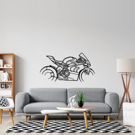 Panigale v4r Metal Wall Art Bike Silhouettes | Wall Decor | Gift For Men - Pixelgears