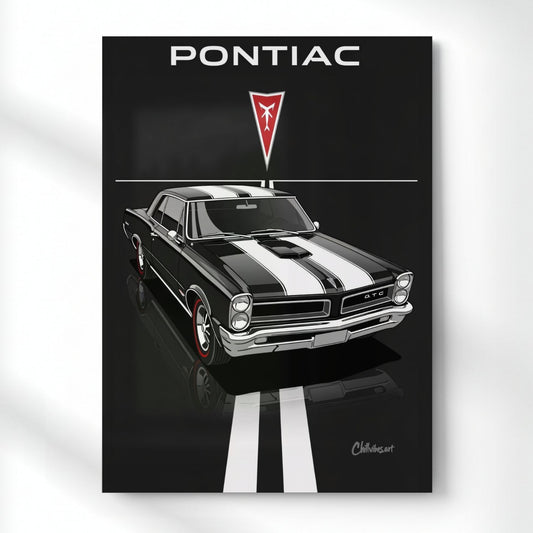 Pontiac GTO: The Muscle Vector Metal Poster | Aesthetic Pop Art Wall Decor & Painting