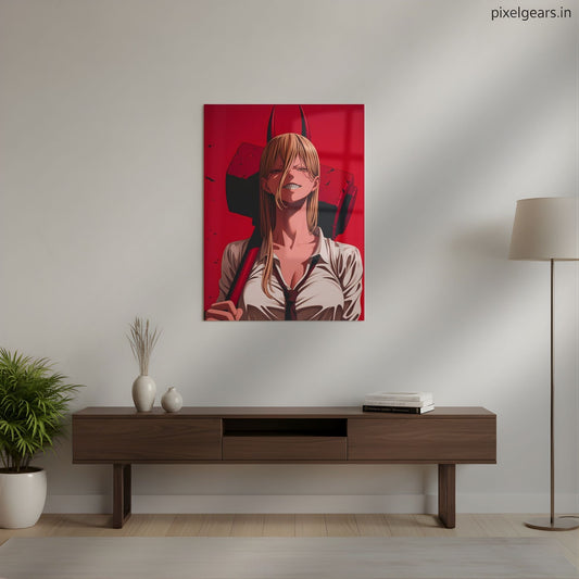Power: Blood Fiend's Grin Metal Poster | Aesthetic Pop Art Wall Decor & Painting