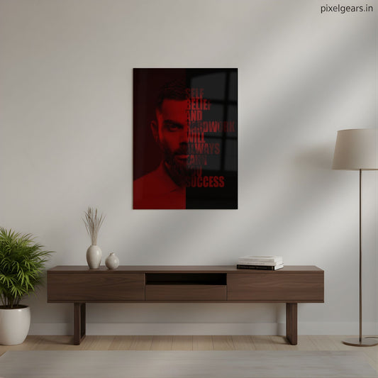 Red Aesthetic King Kohli Metal Poster | Aesthetic Pop Art Wall Decor & Painting