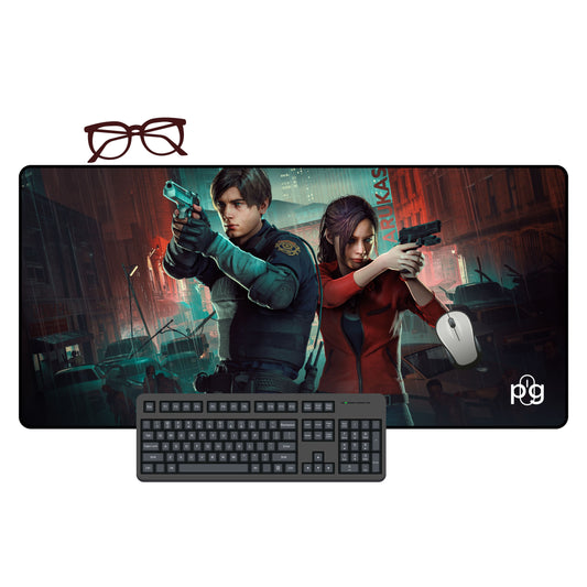 Resident Evil 2 Leon S Kennedy And Claire Redfield - XXL and XXXXL Mouse Pad - PixelGears